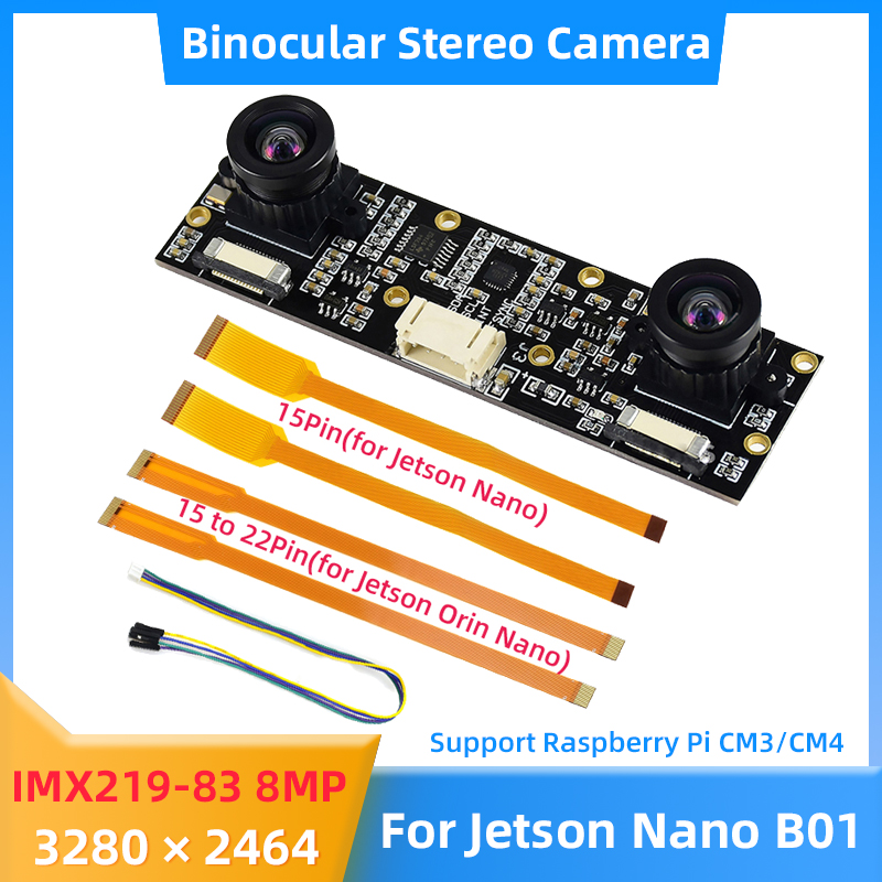 Pi Camera Module - Câmera binocular imx219 de 8mp para