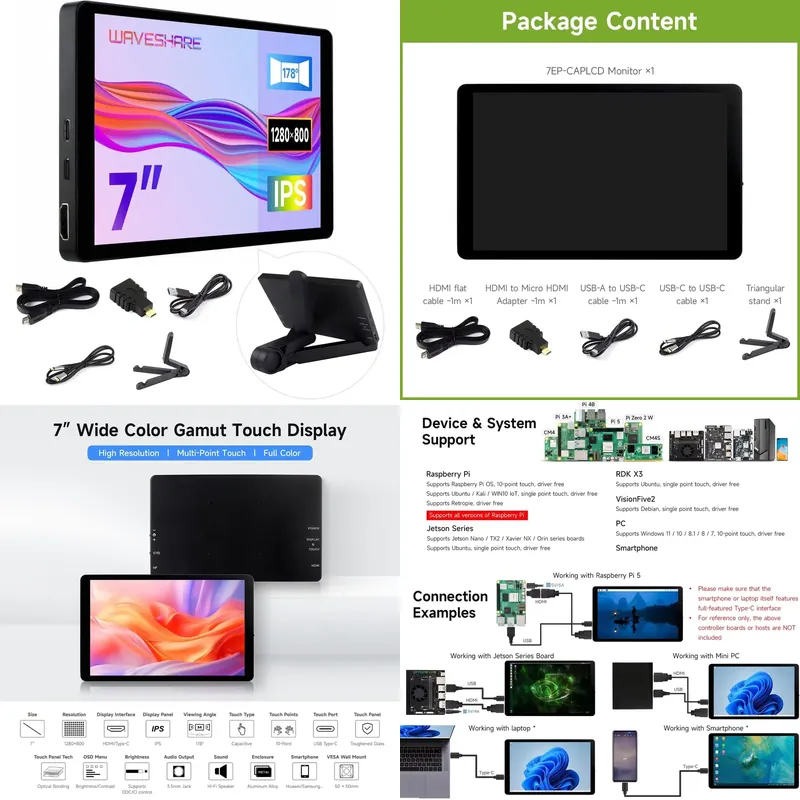Pi Zero - Display Touch Capacitivo de 7 Polegadas