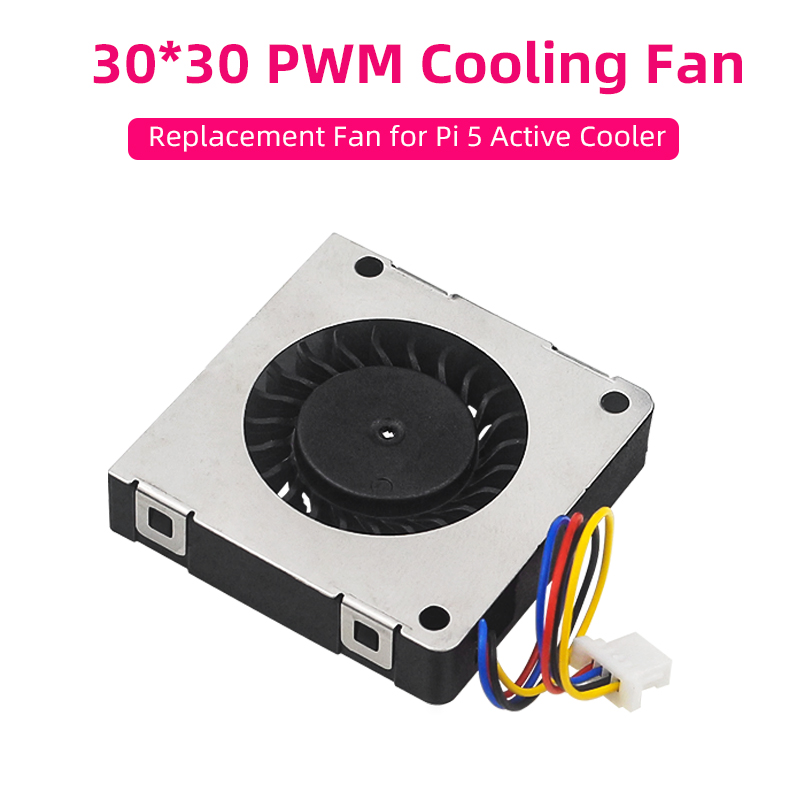 Pi Cooler - Ventilador Raspberry pi 5 pwm, 30x30x7,