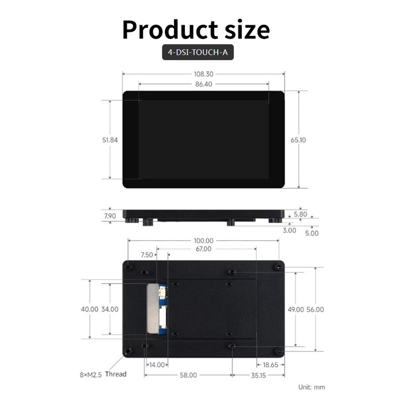 Ecrã A33T-DSI de 4 polegadas,  - Raspberry Pi 4 avaliação e preço