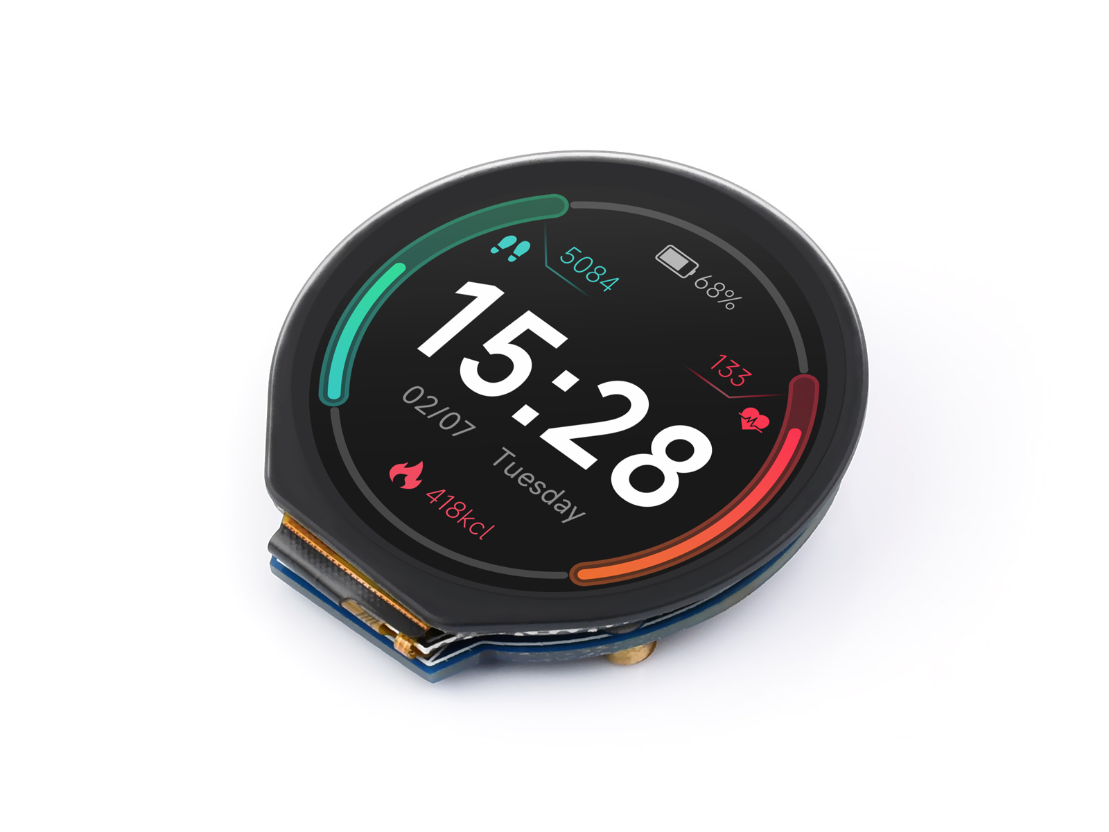 Módulo de exibição LCD redondo - Pi Display avaliação e preço