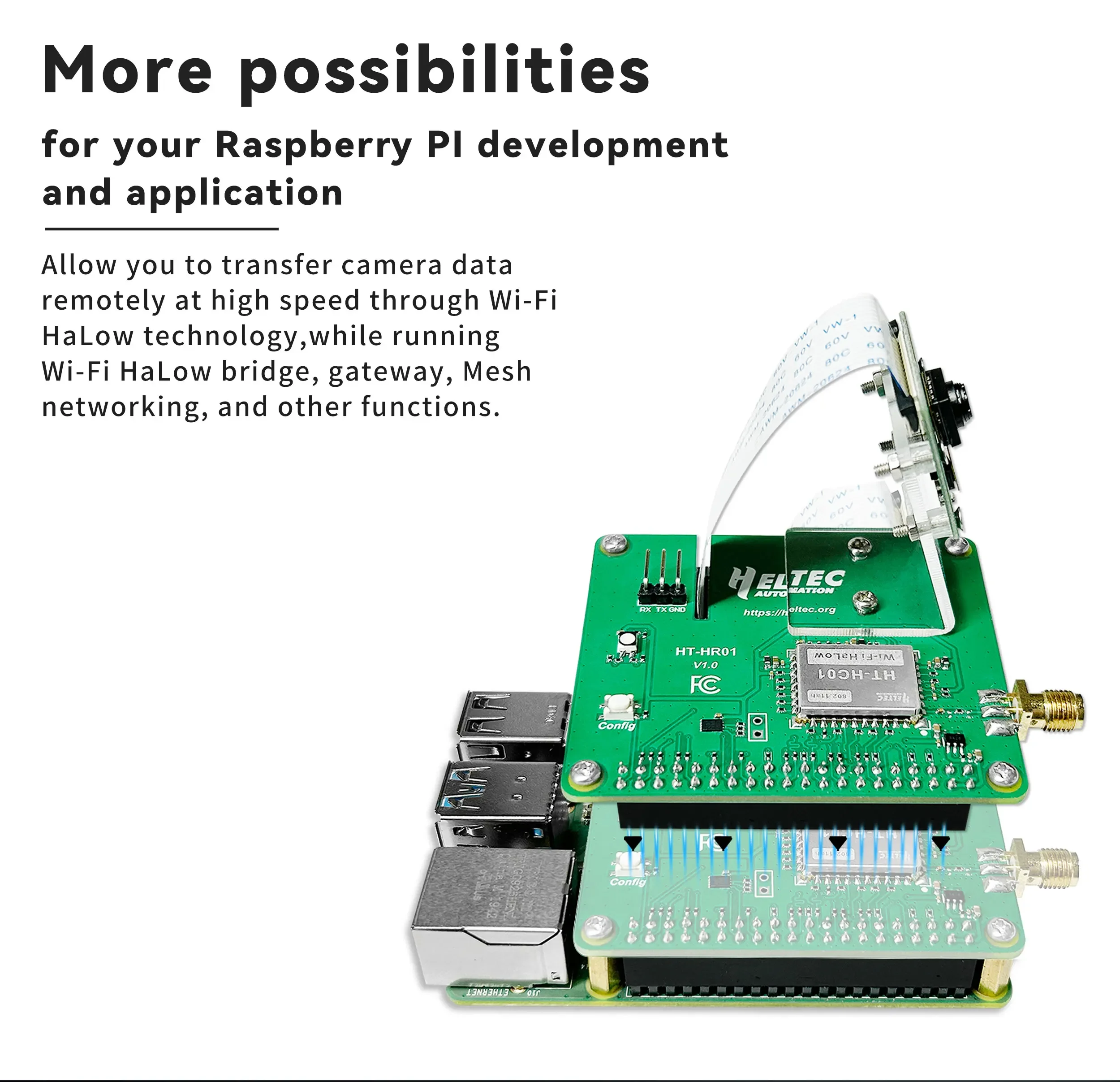 Módulo Wi-Fi HaLow Heltec Pi-C - Pi Camera Module avaliação e preço